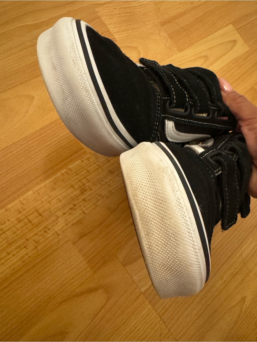 Vans Old School Black and White Velcro Skate Sneakers Men’s 9 Women’s 10.5 - Picture 5 of 8